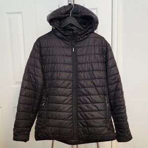 Women's Black Quilted Puffer Jacket